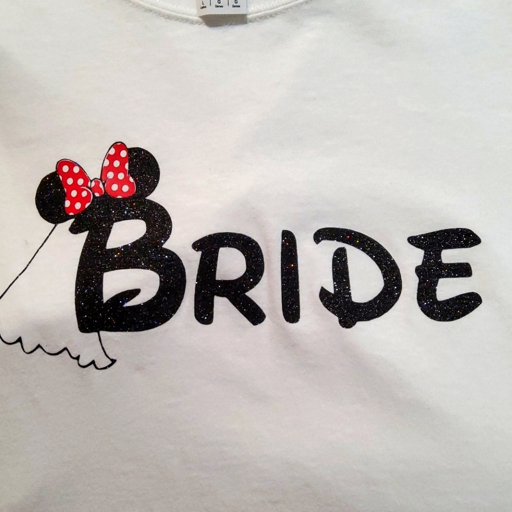 New Disney white Bride t shirt size large